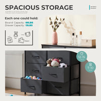 Bedside Table with 10 Fabric Drawers & Steel Frame