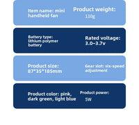 Portable Mini Handheld Neck Hanging Fan USB Rechargeable Battery Foldable Phone Holder with Aromatherapy  for Car  Home  Office