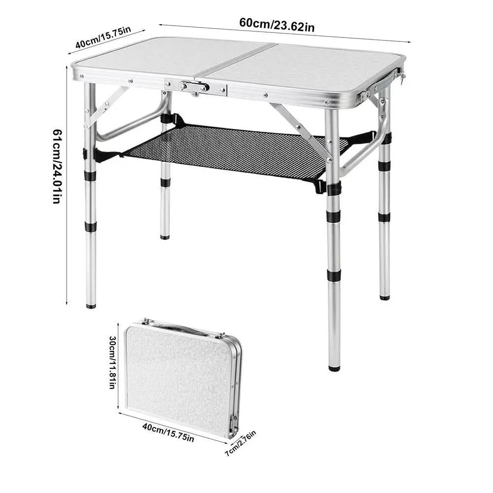 Aluminum Camping Table 3 Height Adjustable Portable