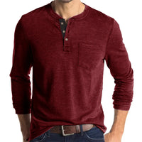 Men’s Casual Long Sleeve Elastic T-Shirt