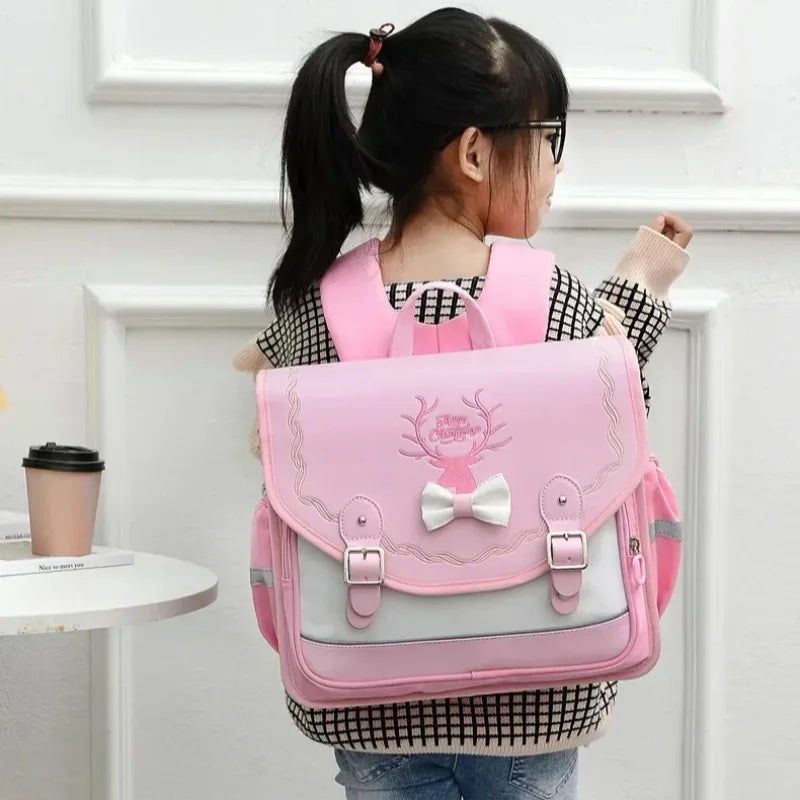 School Bags Girls Orthopedic Backpack Cute Waterproof SchoolBag for Teenage Flip Book Bag Student Grade 1-3 Mochilas Infantil