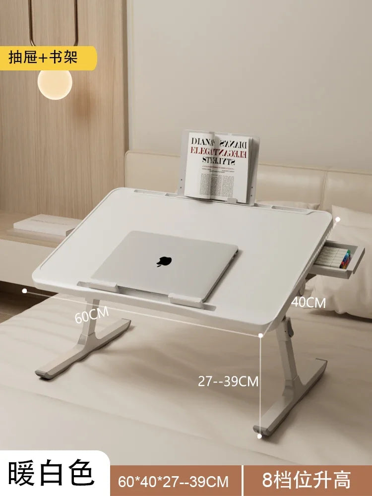 Modern Wooden Office Desk with Keyboard Shelf & Wheels