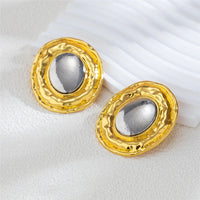 Large Round Circle Stud Earrings – Vintage Punk Style