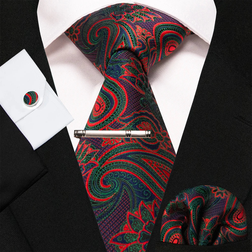 8cm Silk Men’s Tie Set with Pocket Square