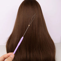 5 PCS Hair Extension Loop Needle Threader Pulling Hook Tool and Bead Device Tool Loop Threader for Hair or Feather Extensions