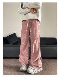 Men’s Corduroy Tie-Dye Cargo Pants Loose Autumn Trousers