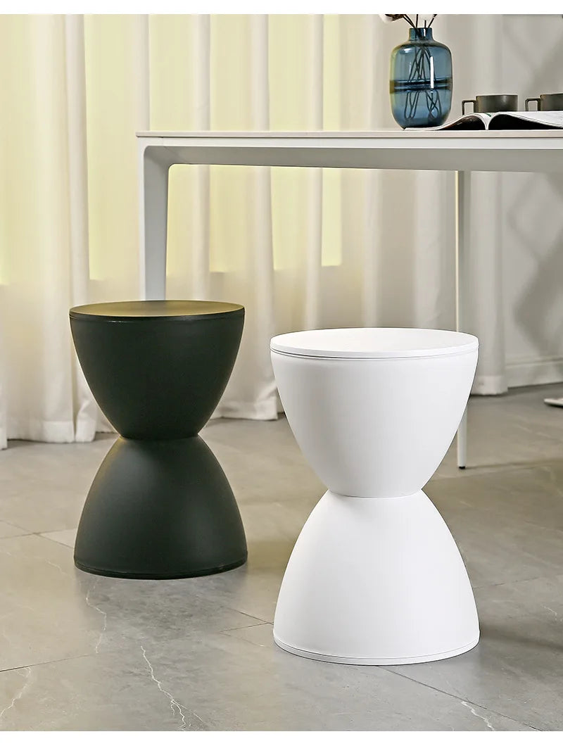 Nordic Round Ottoman Pouf – Living Room Coffee Side Table