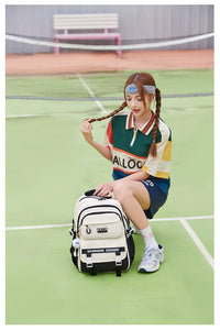 School Bags for High School Girls Fashion Large Capacity Travel Backpack Black and White Lightweight College Student Backpack