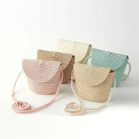 Girls’ Woven Straw Crossbody Shoulder Messenger Bag