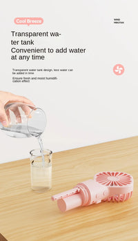 Mini USB Misting Fan – Portable Handheld Rechargeable Cooler