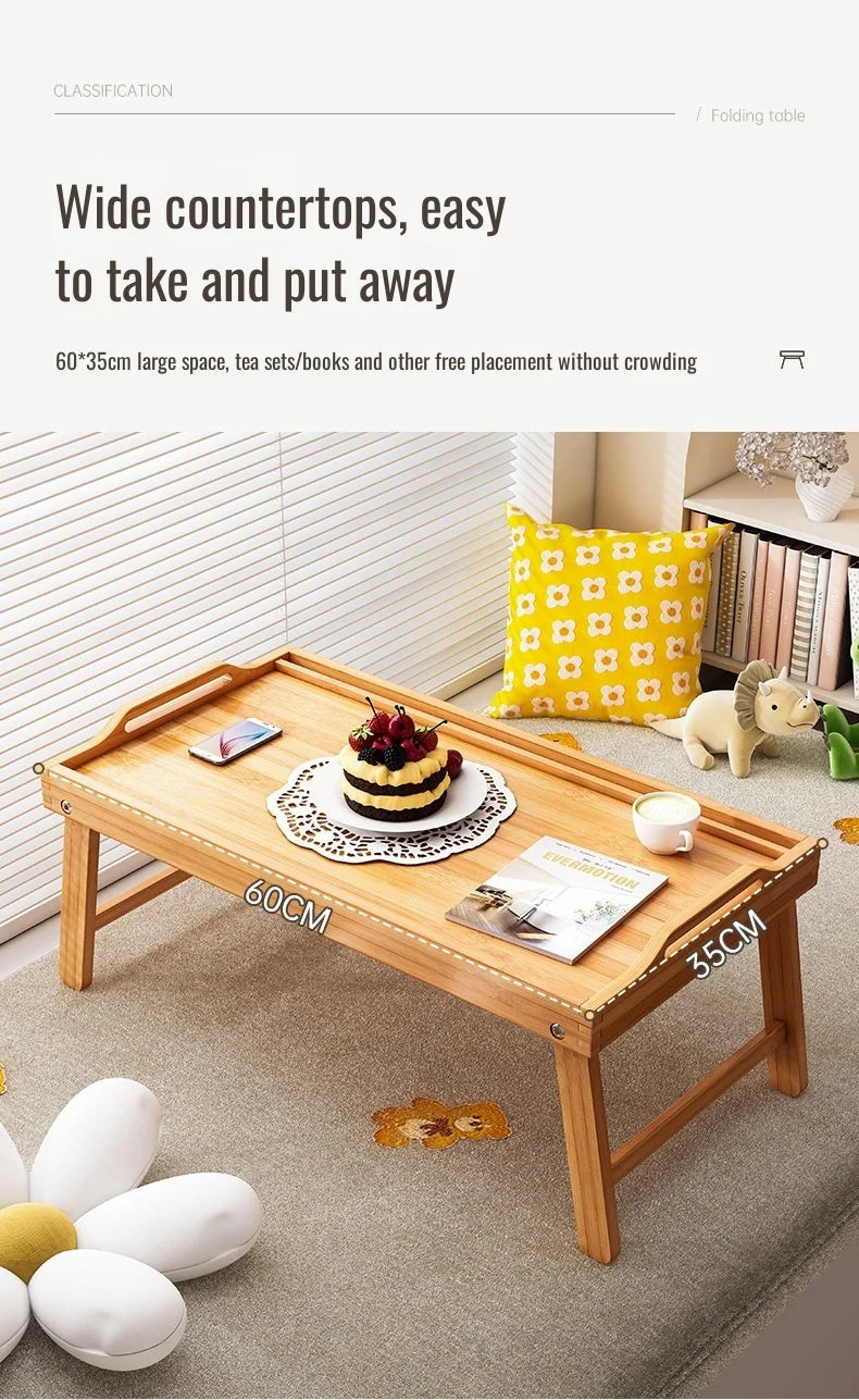 Square Folding Tea Table – Lightweight Tatami Floor Desk