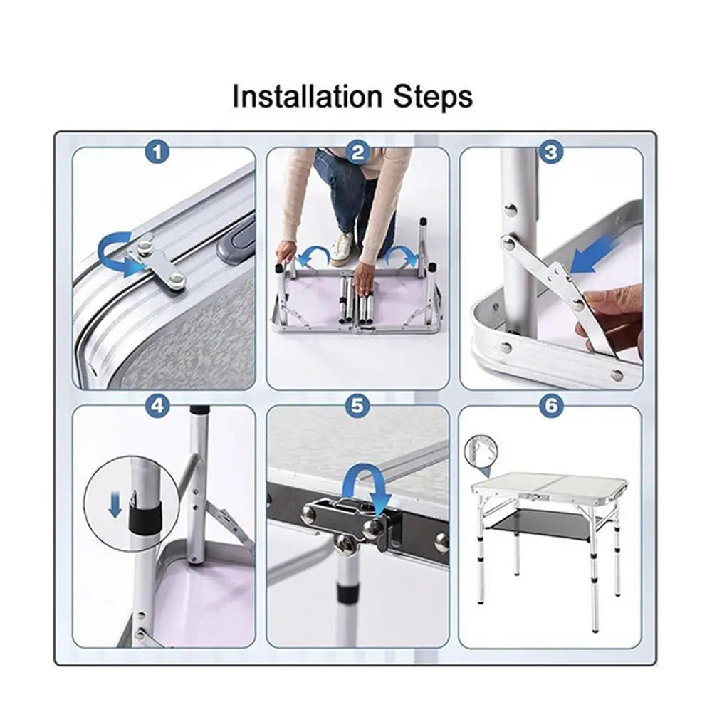 Aluminum Camping Table 3 Height Adjustable Portable
