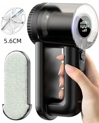 Rechargeable Fabric Shaver 5.6cm Blade Lint Brush Electric Lint Remover Digital Display Defuzzer Sweater Shaver Clothing Blanket