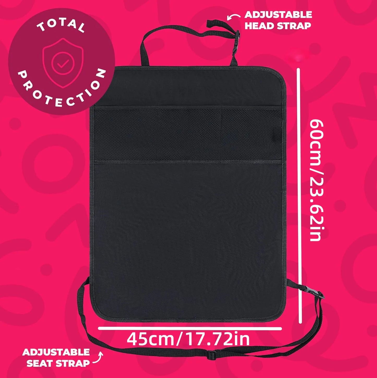 Car Child Seat Kick Pad Backrest Protector & Organizer