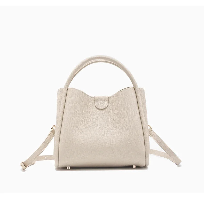 Women's Natural Cow Real Leather Shoulder Bag Ladies Retro Fashion Luxury Crossbody Bag Female Cowhide Commuter Handbag for Lady