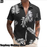 Men’s Summer Linen Print Short Sleeve Casual Shirt