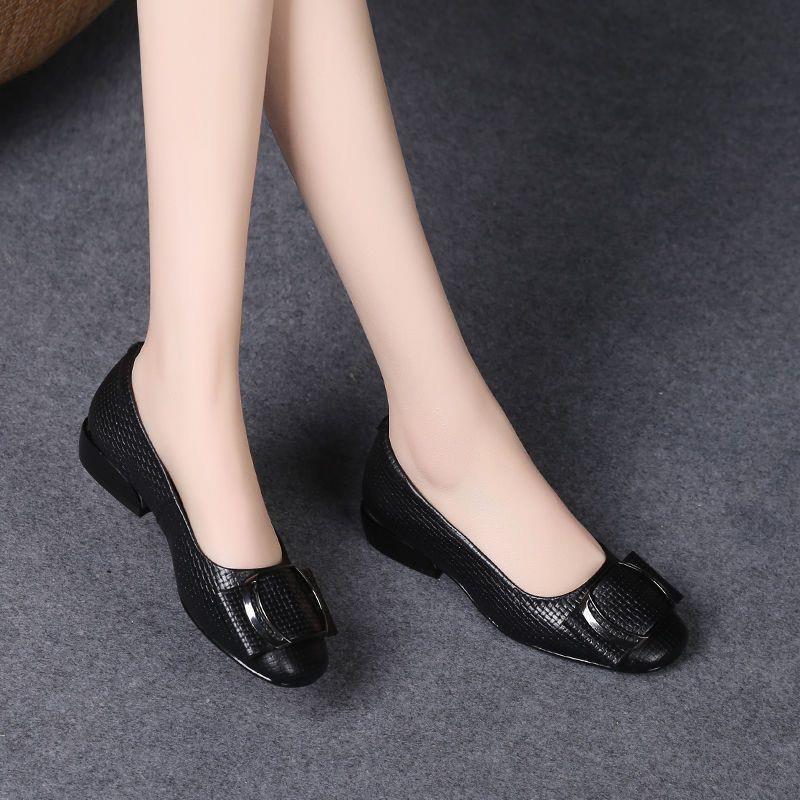 New Leather Shoes for Woman Low Heels