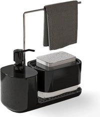 4-in-1 Kitchen Soap Dispenser with Sponge & Rag Rack
