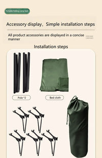 WANDERING TIME Camping bed, portable folding bed, camping travel backpack, hiking sleep bed, outdoor ultra-light small tent bed