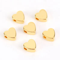 30pcs Gold & Silver Heart Spacer Beads
