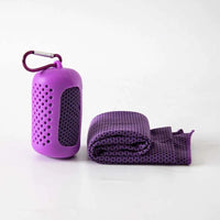 Sport Towel with Mini Silicon Gel Set Portable Breathable Sweat Absorption  Fitness Sport GYM Running Outdoor Quick Dry Cool