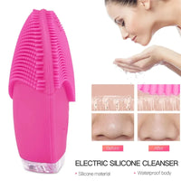 Silicone Face Cleansing Brush Electric Sonic Facial Deep Cleaning Brush Waterproof High-Frequency Vibrating Massager Skin Care