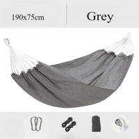 Single Person Portable Outdoor Camping Hammock Foldable High-strength Thick Canvas Anti Roll Leisure Sleep Swing Camp Hammock