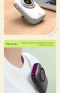 Portable Hanging Neck Fan with LED & 5 Speeds