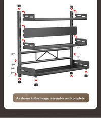 Multi-Layer Kitchen Storage Rack Carbon Steel for Spices and Tools