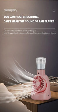 Mini USB Misting Fan – Portable Handheld Rechargeable Cooler