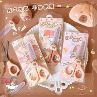 1pc School Useful Back To School Stationery Scissors Cute Capybara Craft Scissors Mini Scissors for Diy Children's Scissor