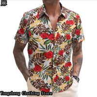 Men’s Summer Linen Print Short Sleeve Casual Shirt