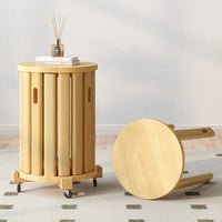 Stackable stool, modern dining table stool, natural wood, new Chinese style solid wood round stool