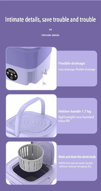 8L Portable Folding Mini Washing Machine