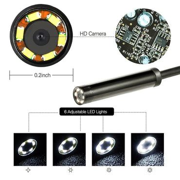 Waterproof Mini Endoscope Camera – 2M Flexible Industrial Scope