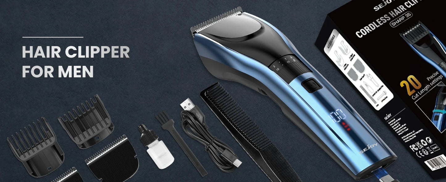 SEJOY Hair Clippers for Men Cordless Clippers for Hair Cutting Professional Men's Hair Clippers Rechargeable Hair Trimmer