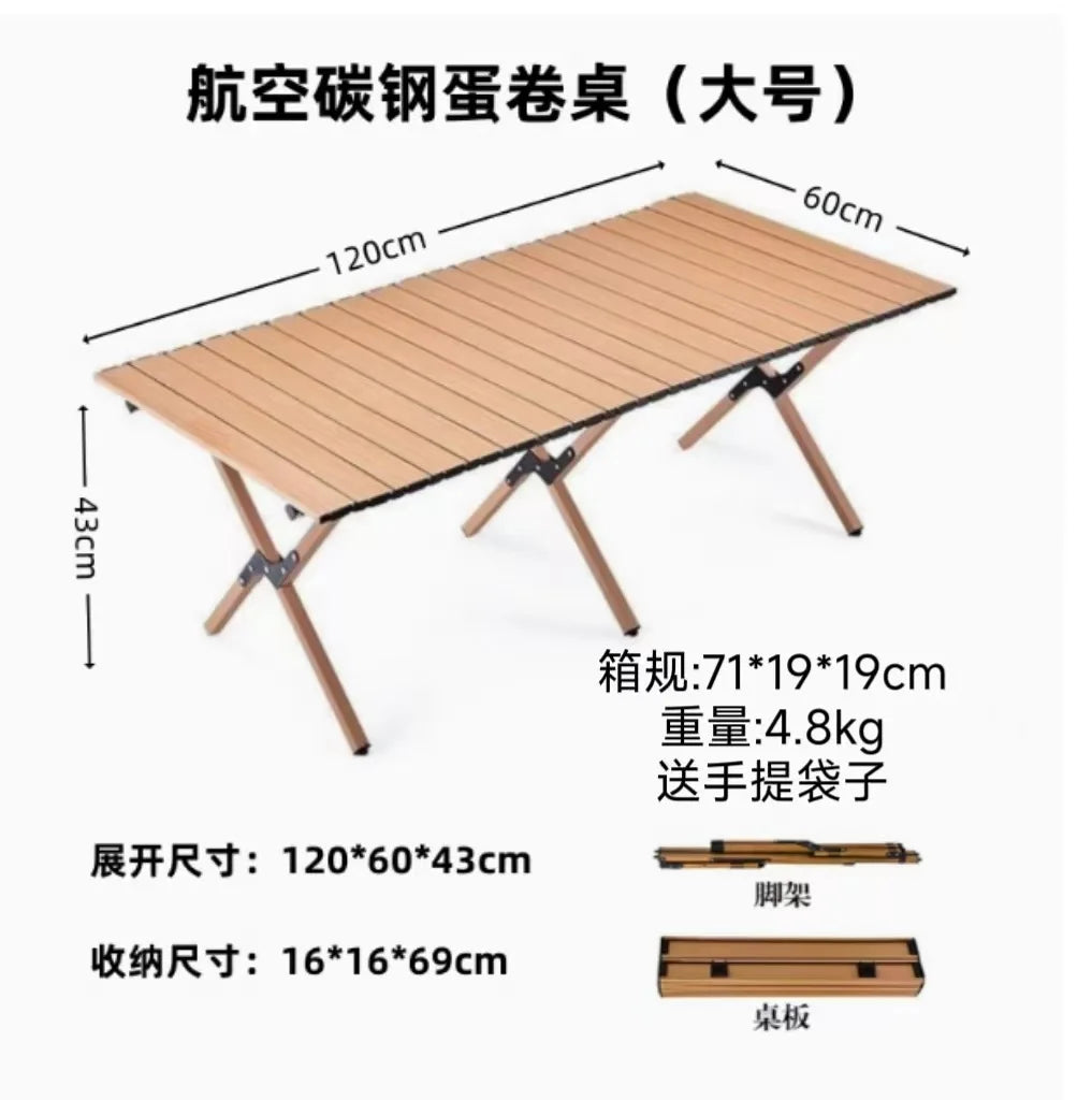 Camping Folding Table Portable Parasol Table