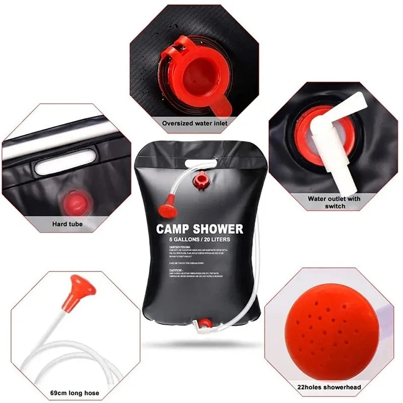 Folding Camping Shower Water Bag 10–20L Portable