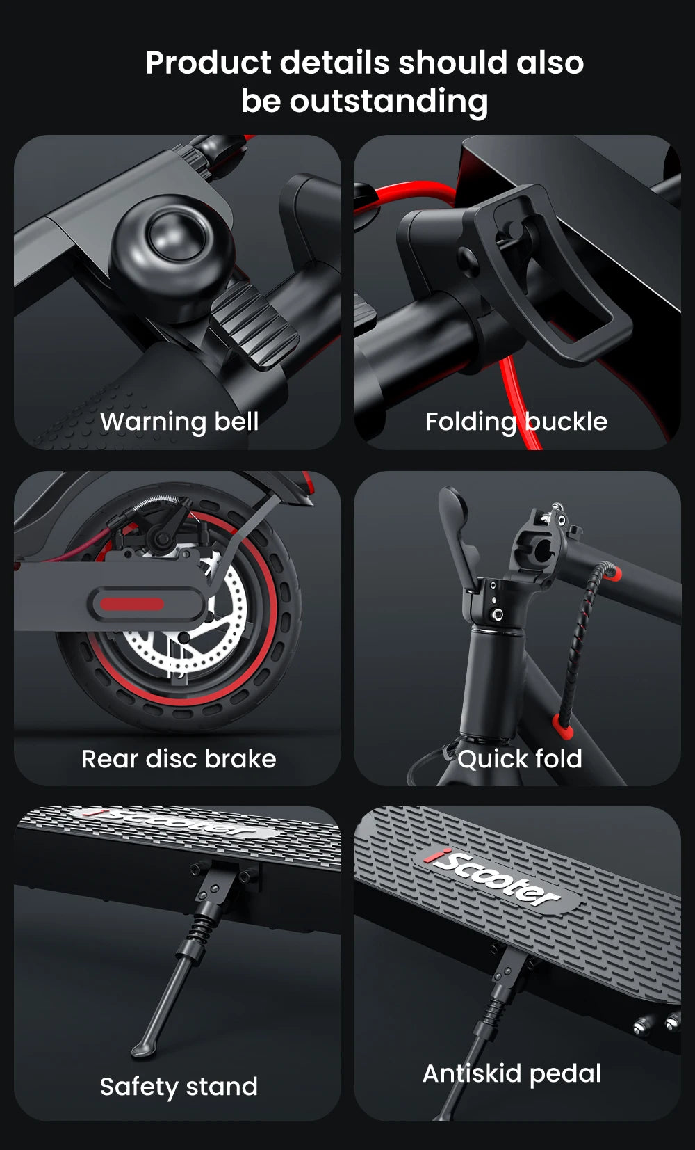 i9 Electric Kick Scooter 350W 30km Range