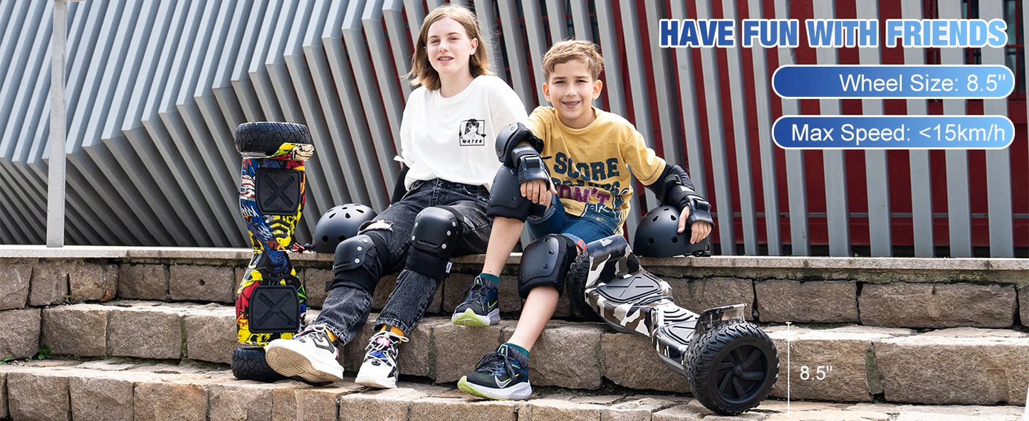 RCB Hoverboard 8.5" all terrain hoverboards, APP control, integrated LED Bluetooth with powerful motor, electric skateboard