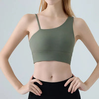 Sports Bra for Women, Shock-absorbing and Anti Sagging Bra, Worn Externally with Chest Cushion, Sloping Shoulder, Fitness Dance
