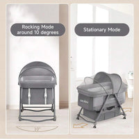 Sejoy 3 in 1 Rocking Crib Baby Bassinet Newborn Beside Sleeper Infant Sleeping Bed Convertible Anti-mosquito Foldable Portable