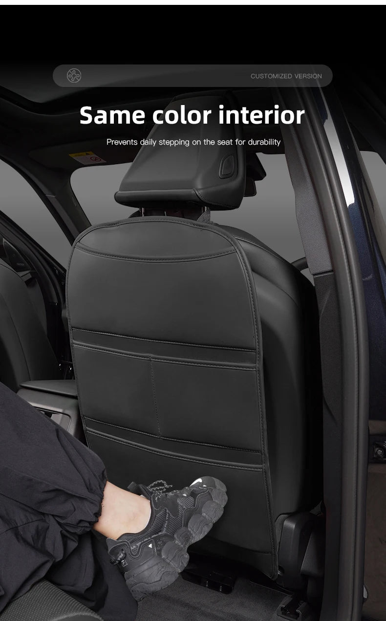 Leather Car Seat Back Protector Waterproof Kick Mat