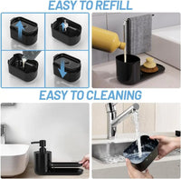 4-in-1 Kitchen Soap Dispenser with Sponge & Rag Rack