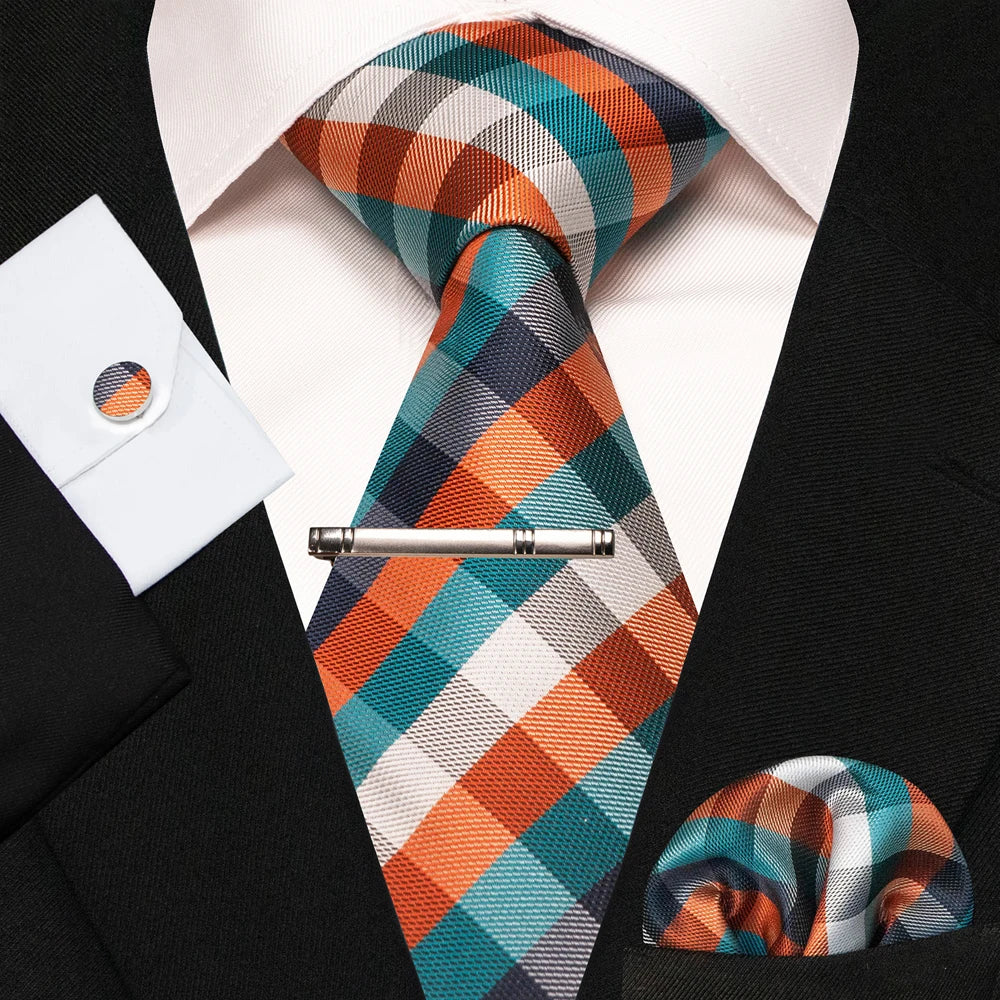8cm Silk Men’s Tie Set with Pocket Square