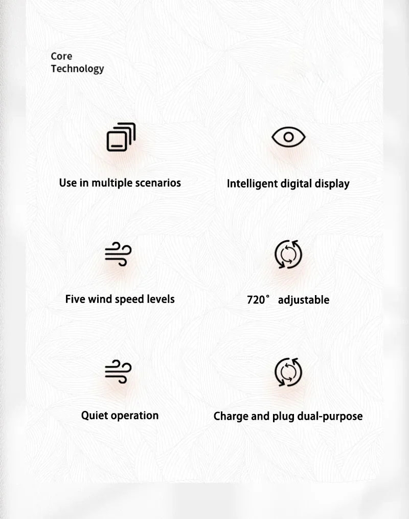 Xiaomi Youpin Clip-on Fan 5 Speed Quiet Rechargeable Desktop Portable Air Circulator Wireless Fan With LED Light Camping Home