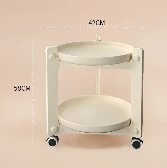 Nordic Movable Coffee Table with Wheels & Storage Rack