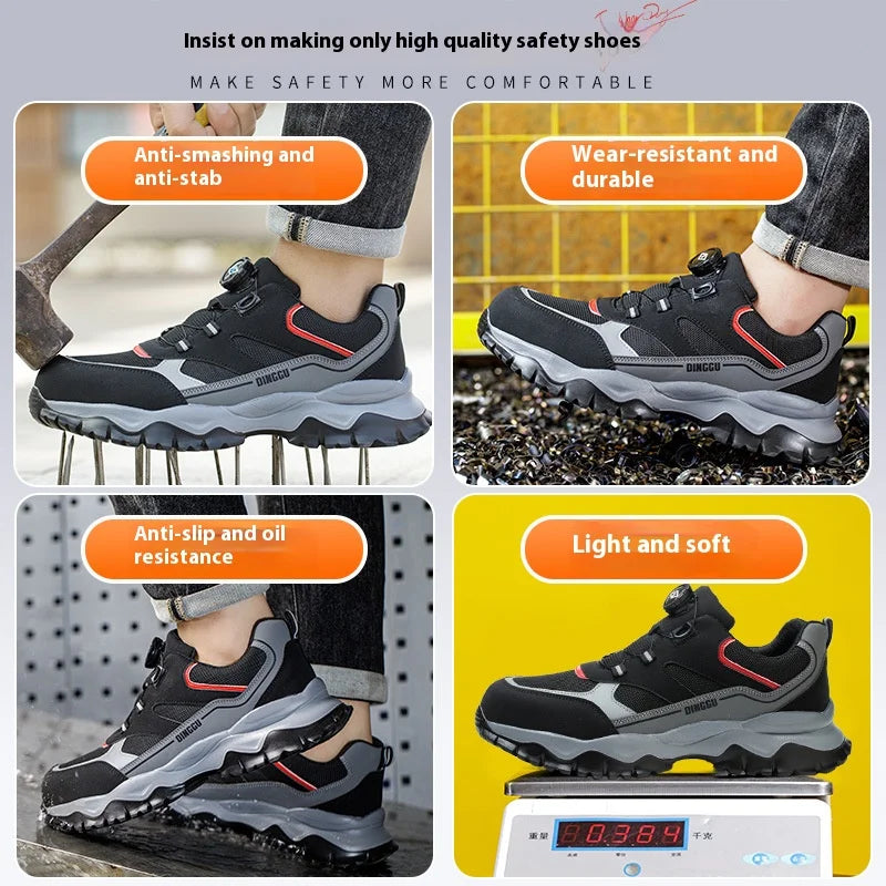 Men’s Steel Toe Safety Sneakers Anti-Smash Work Shoes