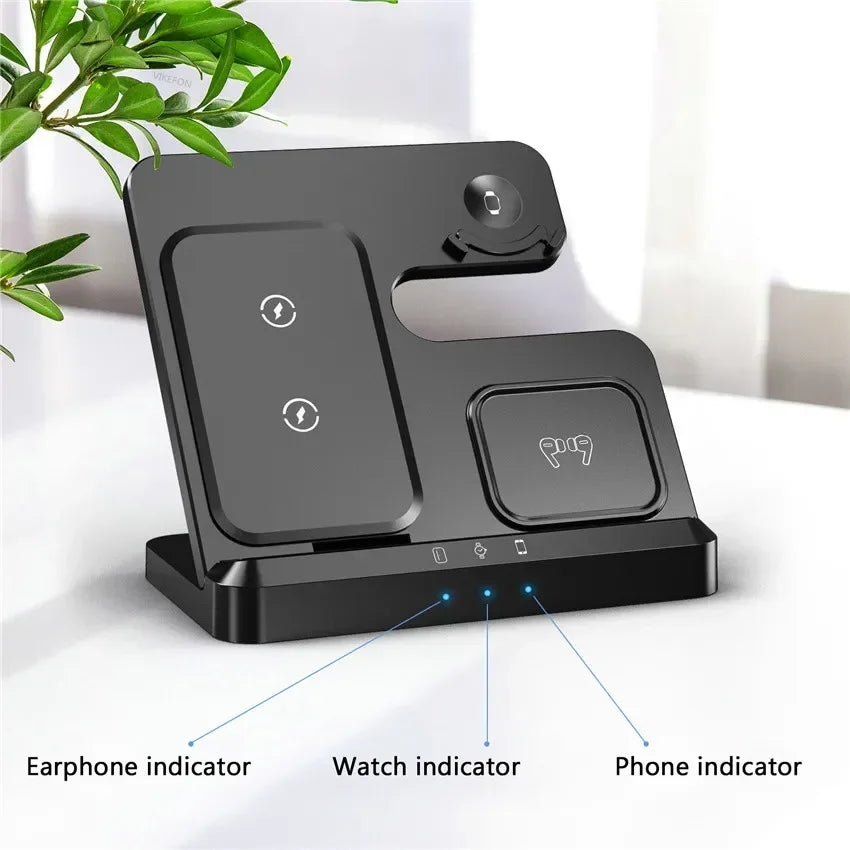 VIKEFON 100W 3 in 1 Wireless Charger Stand For Samsung Fold S22 Untra Galaxy Watch 5 4 3 Active Buds Fast Charging Dock Station