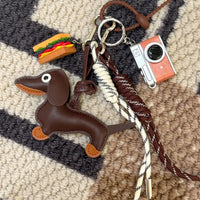 Sausage Dog Bear Keychain Braided Rope Baseball Bread Bead Pendant Mobile Bag Bag Fashion Accessories New Year Gift For Girl Kid